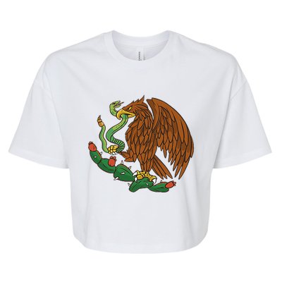 Eagle Emblem Mexico Mexican Flag Cinco De Mayo Mexican Roots Bella+Canvas Jersey Crop Tee