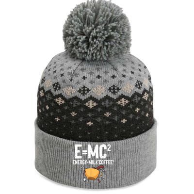 E=MC2 Energy Milk Coffee Funny Chemistry Science The Baniff Cuffed Pom Beanie