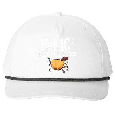 E=MC2 Energy Milk Coffee Funny Chemistry Science Snapback Five-Panel Rope Hat