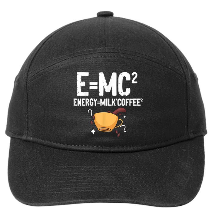 E=MC2 Energy Milk Coffee Funny Chemistry Science 7-Panel Snapback Hat