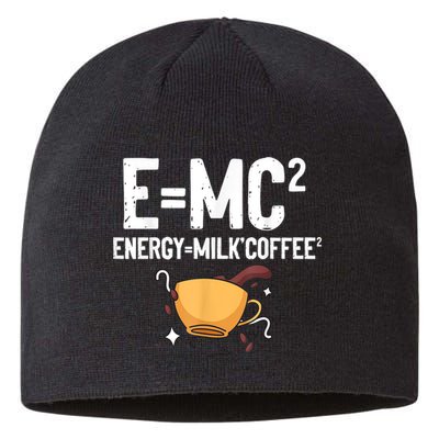 E=MC2 Energy Milk Coffee Funny Chemistry Science Sustainable Beanie