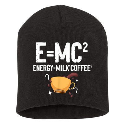 E=MC2 Energy Milk Coffee Funny Chemistry Science Short Acrylic Beanie