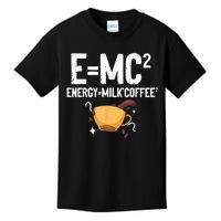 E=MC2 Energy Milk Coffee Funny Chemistry Science Kids T-Shirt