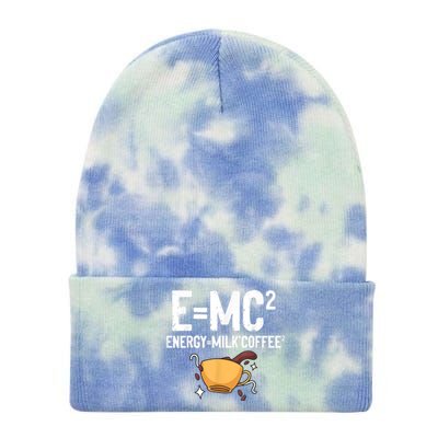 E=MC2 Energy Milk Coffee Funny Chemistry Science Tie Dye 12in Knit Beanie