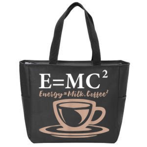 Energy Equals Milk Coffee E= MC2 SCIENCE Zip Tote Bag