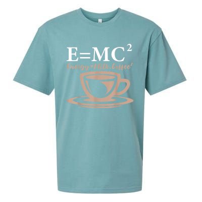 Energy Equals Milk Coffee E= MC2 SCIENCE Sueded Cloud Jersey T-Shirt