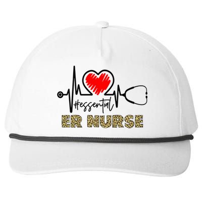 Essential Er Nurse Heartbeat Er Nurse Gift Snapback Five-Panel Rope Hat