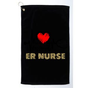 Essential Er Nurse Heartbeat Er Nurse Gift Platinum Collection Golf Towel