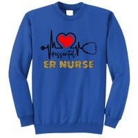 Essential Er Nurse Heartbeat Er Nurse Gift Tall Sweatshirt