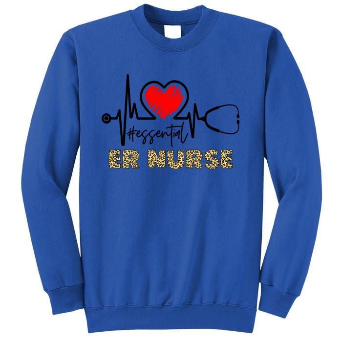 Essential Er Nurse Heartbeat Er Nurse Gift Tall Sweatshirt