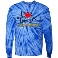 Essential Er Nurse Heartbeat Er Nurse Gift Tie-Dye Long Sleeve Shirt