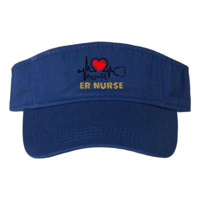 Essential Er Nurse Heartbeat Er Nurse Gift Valucap Bio-Washed Visor