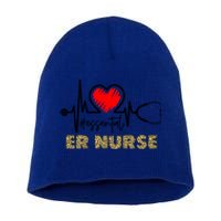 Essential Er Nurse Heartbeat Er Nurse Gift Short Acrylic Beanie