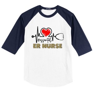 Essential Er Nurse Heartbeat Er Nurse Gift Baseball Sleeve Shirt