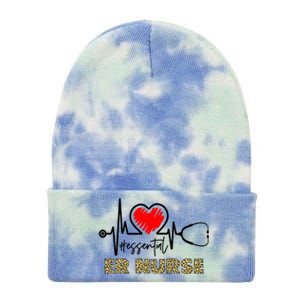 Essential Er Nurse Heartbeat Er Nurse Gift Tie Dye 12in Knit Beanie