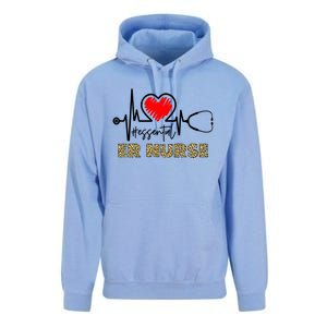 Essential Er Nurse Heartbeat Er Nurse Gift Unisex Surf Hoodie