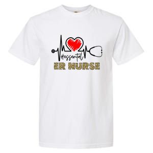 Essential Er Nurse Heartbeat Er Nurse Gift Garment-Dyed Heavyweight T-Shirt