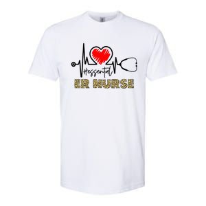 Essential Er Nurse Heartbeat Er Nurse Gift Softstyle CVC T-Shirt