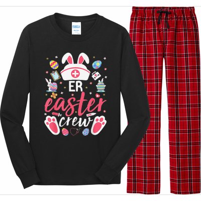 ER Easter Nurse Crew Easter Day Emergency Room Nurses Bunny Long Sleeve Pajama Set