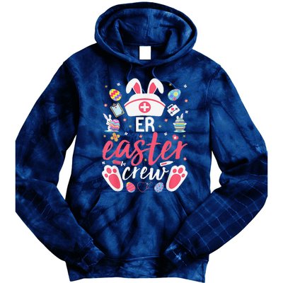 ER Easter Nurse Crew Easter Day Emergency Room Nurses Bunny Tie Dye Hoodie