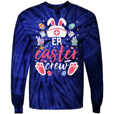 ER Easter Nurse Crew Easter Day Emergency Room Nurses Bunny Tie-Dye Long Sleeve Shirt