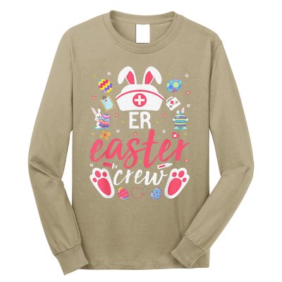 ER Easter Nurse Crew Easter Day Emergency Room Nurses Bunny Long Sleeve Shirt