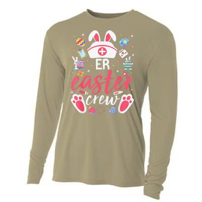 ER Easter Nurse Crew Easter Day Emergency Room Nurses Bunny Cooling Performance Long Sleeve Crew