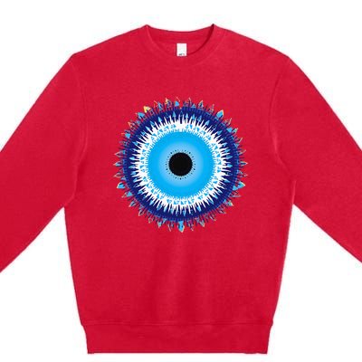 Evil Eye Nazar Protect From Evil Greek Turkish Graphic Premium Crewneck Sweatshirt