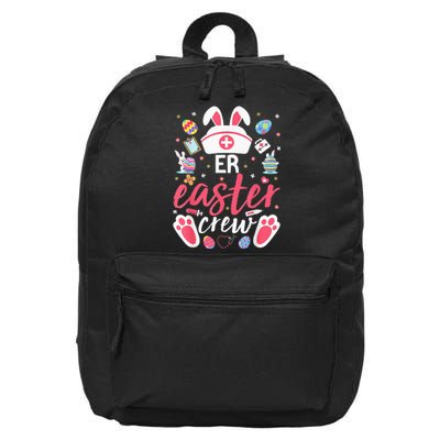 ER Easter Nurse Crew Easter Day Emergency Room Nurses Bunny 16 in Basic Backpack