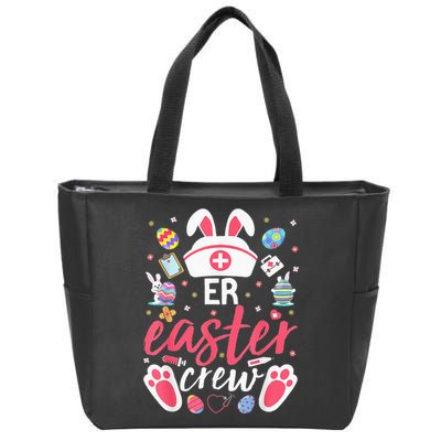 ER Easter Nurse Crew Easter Day Emergency Room Nurses Bunny Zip Tote Bag