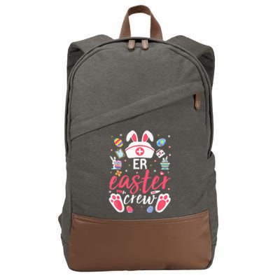 ER Easter Nurse Crew Easter Day Emergency Room Nurses Bunny Cotton Canvas Backpack