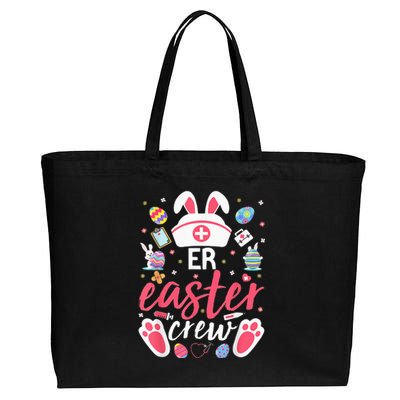 ER Easter Nurse Crew Easter Day Emergency Room Nurses Bunny Cotton Canvas Jumbo Tote