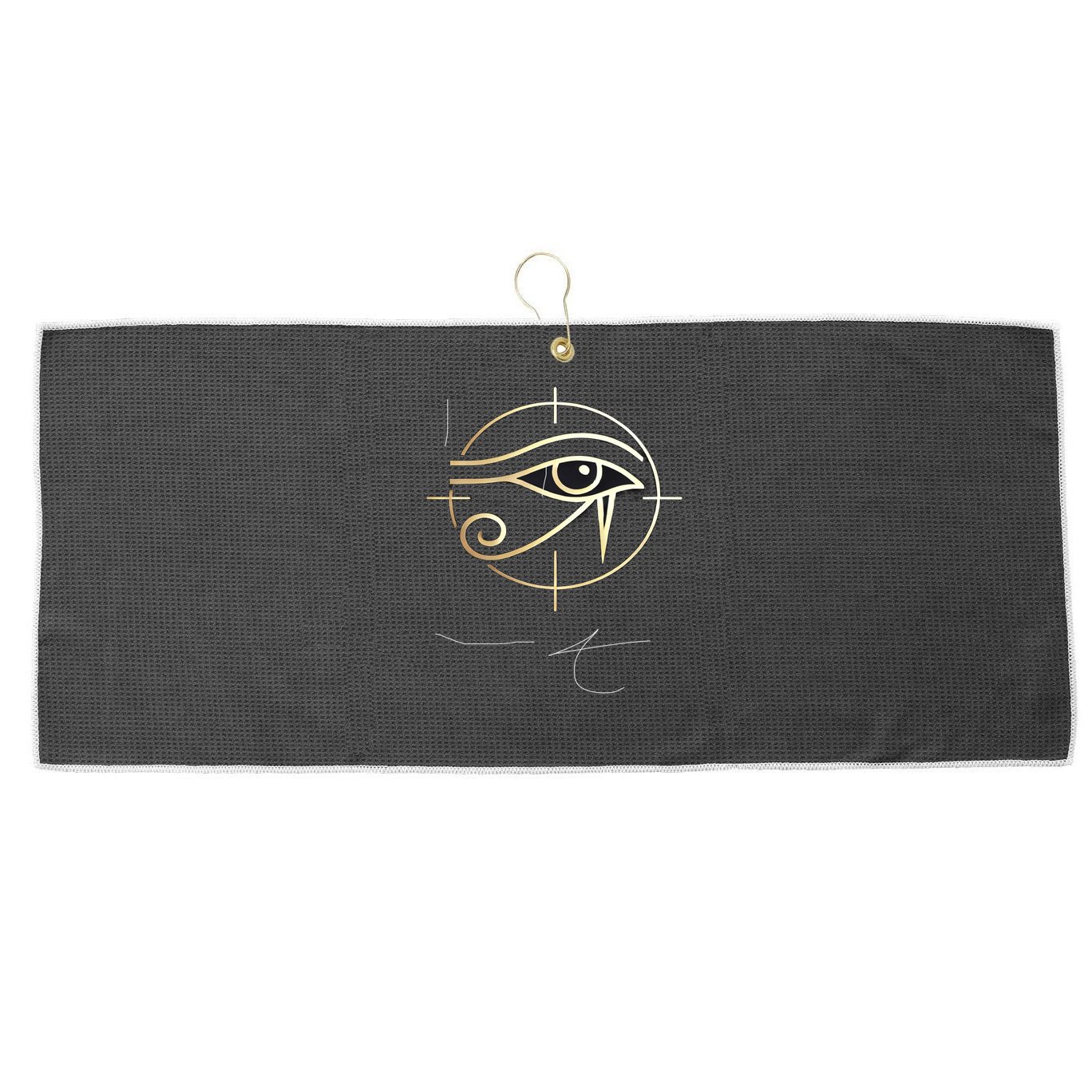 Egypt Eye Of Horus Golden Minimalist Symbol Modern Art Meaningful Gift Large Microfiber Waffle Golf Towel