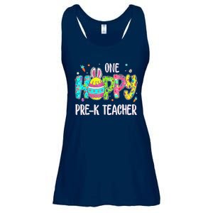 Easter Egg One Hoppy Pre K Teacher Bunny Easter Day Ladies Essential Flowy Tank