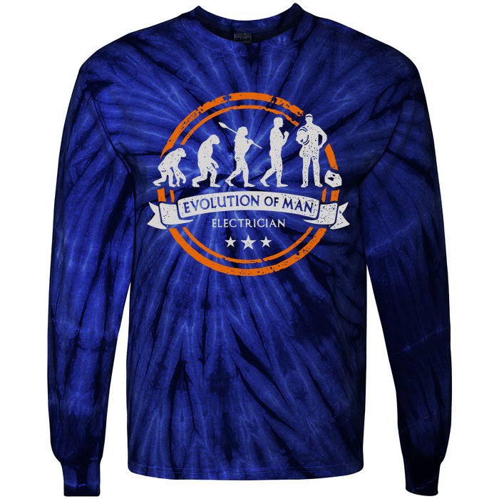 Electrician Evolution Of Man Technical Tie-Dye Long Sleeve Shirt