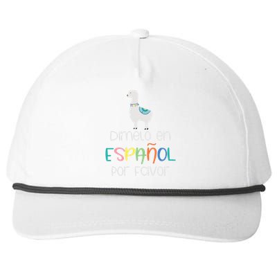 En Espanol Por Favor Maestra Bilingual Spanish Teacher Snapback Five-Panel Rope Hat