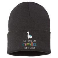 En Espanol Por Favor Maestra Bilingual Spanish Teacher Sustainable Knit Beanie