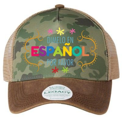 En Espanol Por Favor Spanish Bilingual Teacher Maestra Legacy Tie Dye Trucker Hat