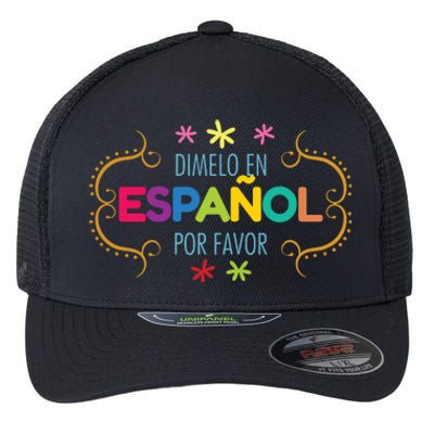 En Espanol Por Favor Spanish Bilingual Teacher Maestra Flexfit Unipanel Trucker Cap