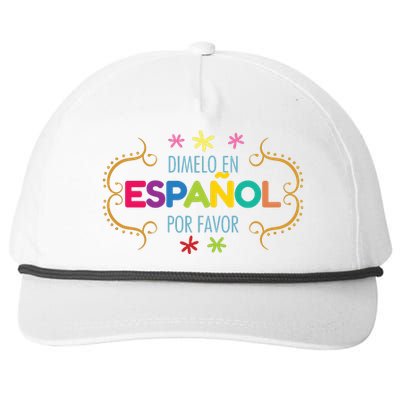 En Espanol Por Favor Spanish Bilingual Teacher Maestra Snapback Five-Panel Rope Hat