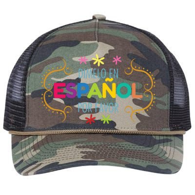 En Espanol Por Favor Spanish Bilingual Teacher Maestra Retro Rope Trucker Hat Cap