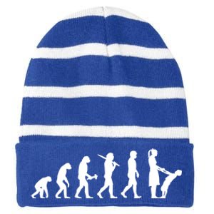 Educator Evolution PreSchool Nurturer Kindergarten Teacher Gift Striped Beanie with Solid Band