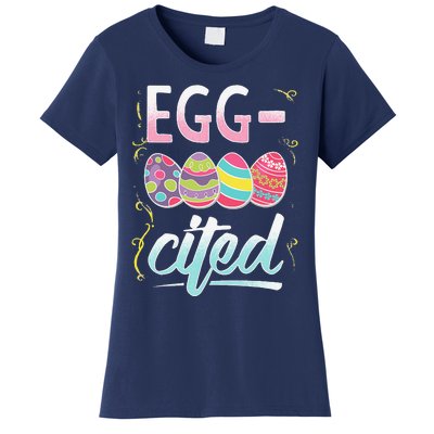 EggCited Easter Party Colorful Confetti Celebrate Women's T-Shirt