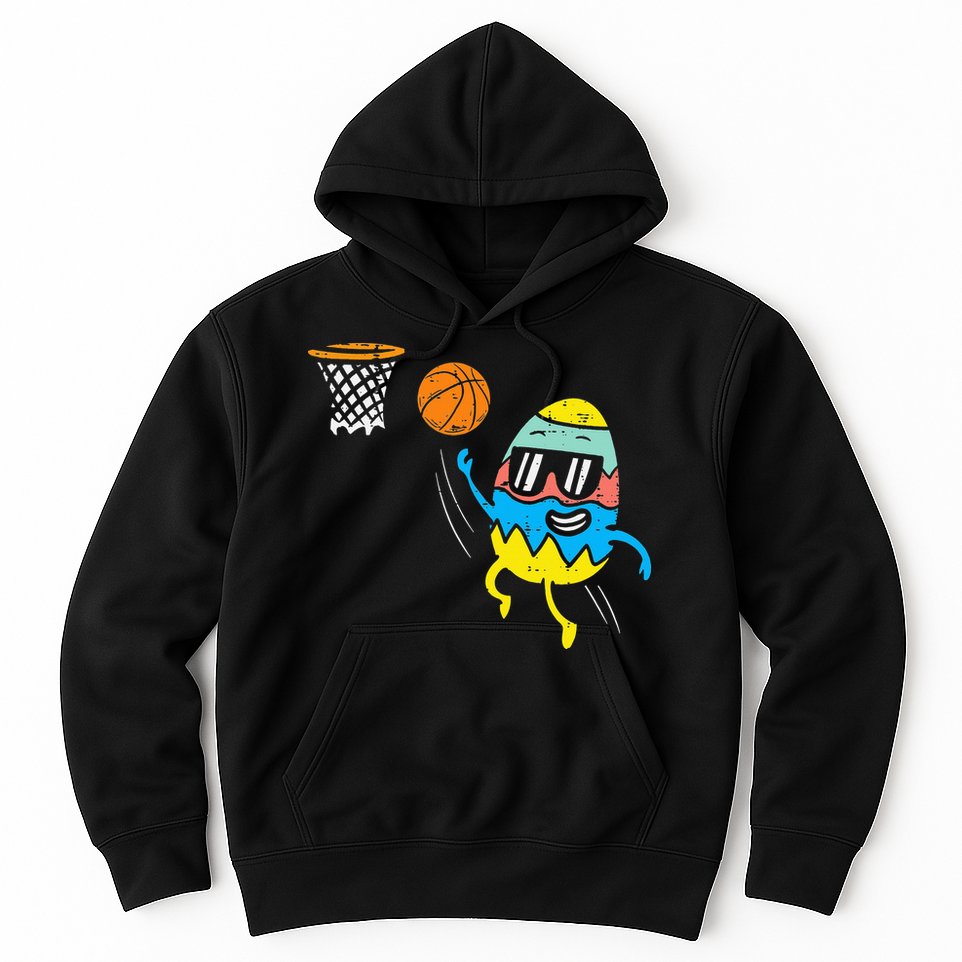 Easter Egg Playing Basketball Cute Sports Hoodie