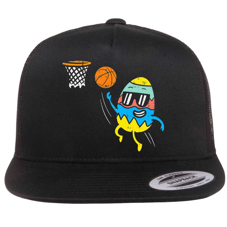Easter Egg Playing Basketball Cute Sports Flat Bill Trucker Hat