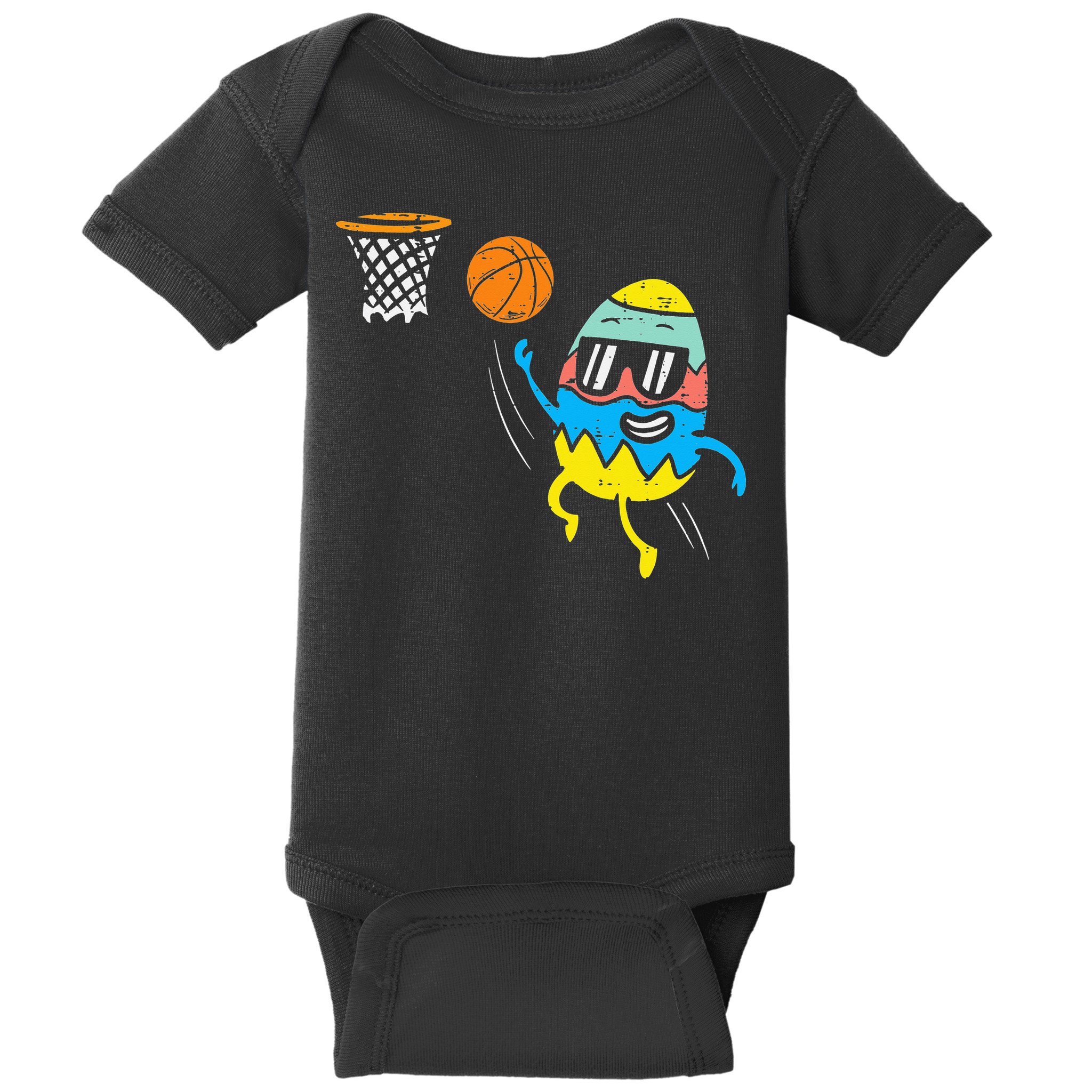 Easter Egg Playing Basketball Cute Sports Baby Bodysuit