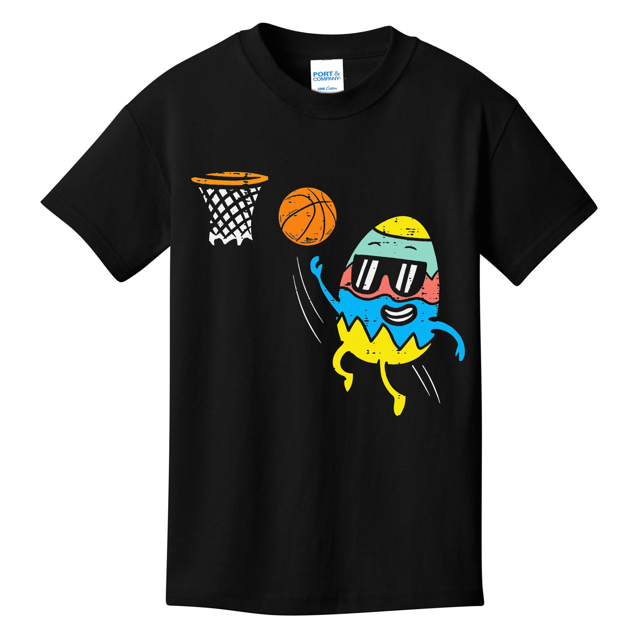 Easter Egg Playing Basketball Cute Sports Kids T-Shirt