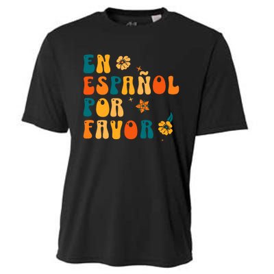 En EspañOl Por Favor Spanish Teacher Cooling Performance Crew T-Shirt