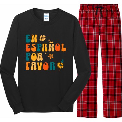 En EspañOl Por Favor Spanish Teacher Long Sleeve Pajama Set