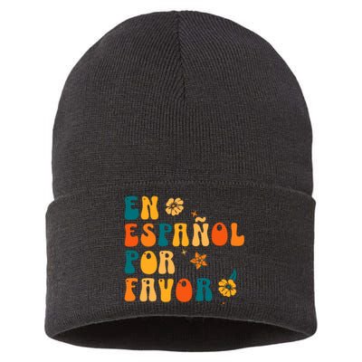 En EspañOl Por Favor Spanish Teacher Sustainable Knit Beanie